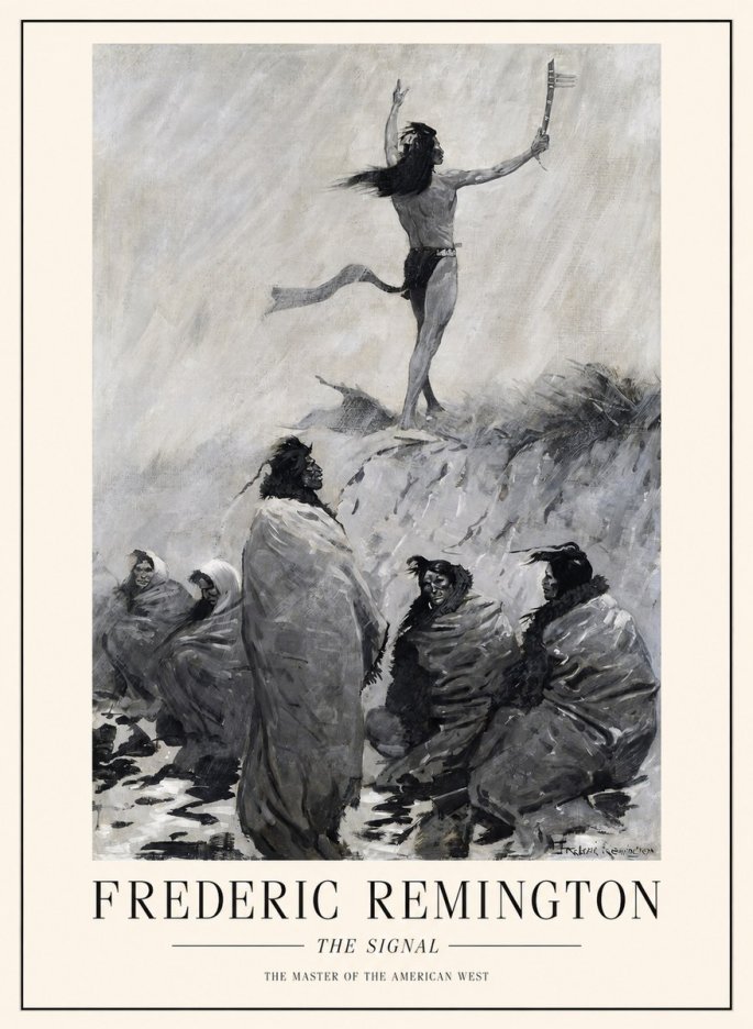 Frederic Remington The Signal No3 - Affiche