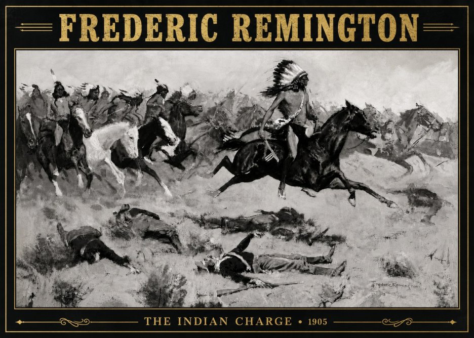Frederic Remington The Indian Charge No5 - Affiche