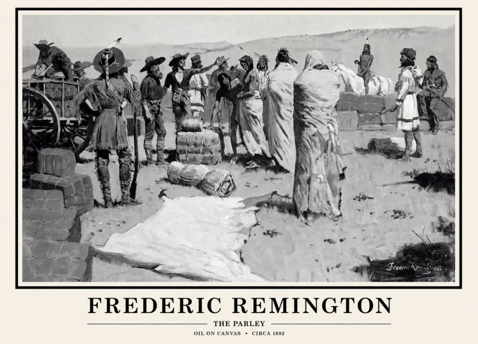 Frederic Remington The Parley No1 - Affiche