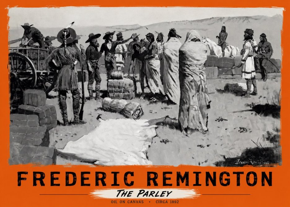 Frederic Remington The Parley No2 - Affiche