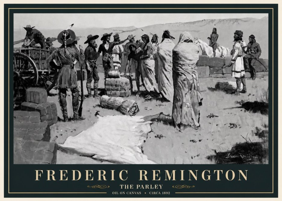Frederic Remington The Parley No3 - Affiche