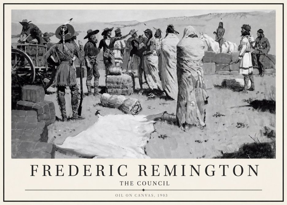 Frederic Remington The Parley No4 - Affiche