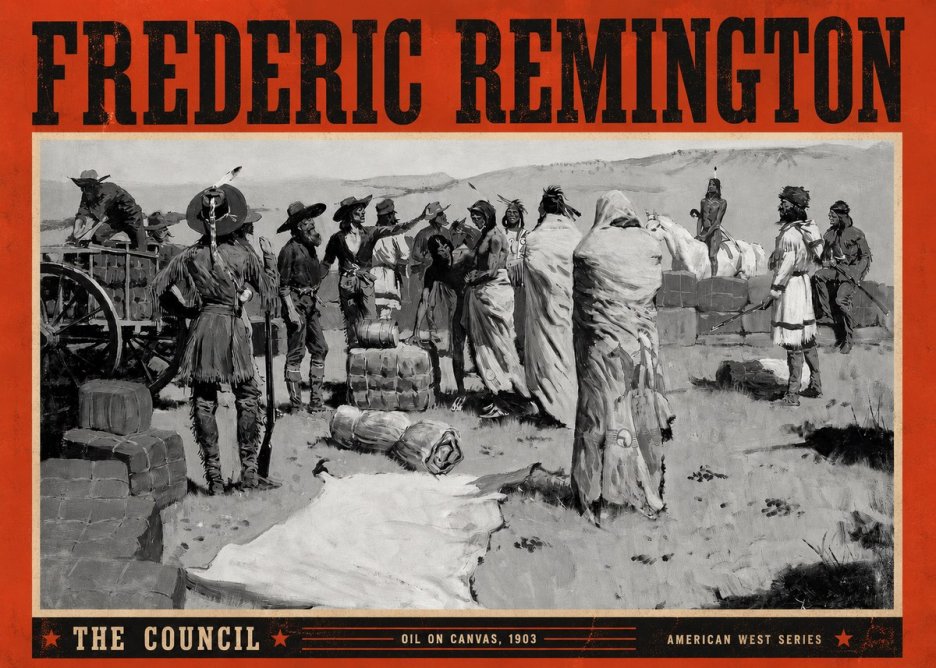 Frederic Remington The Parley No5 - Affiche