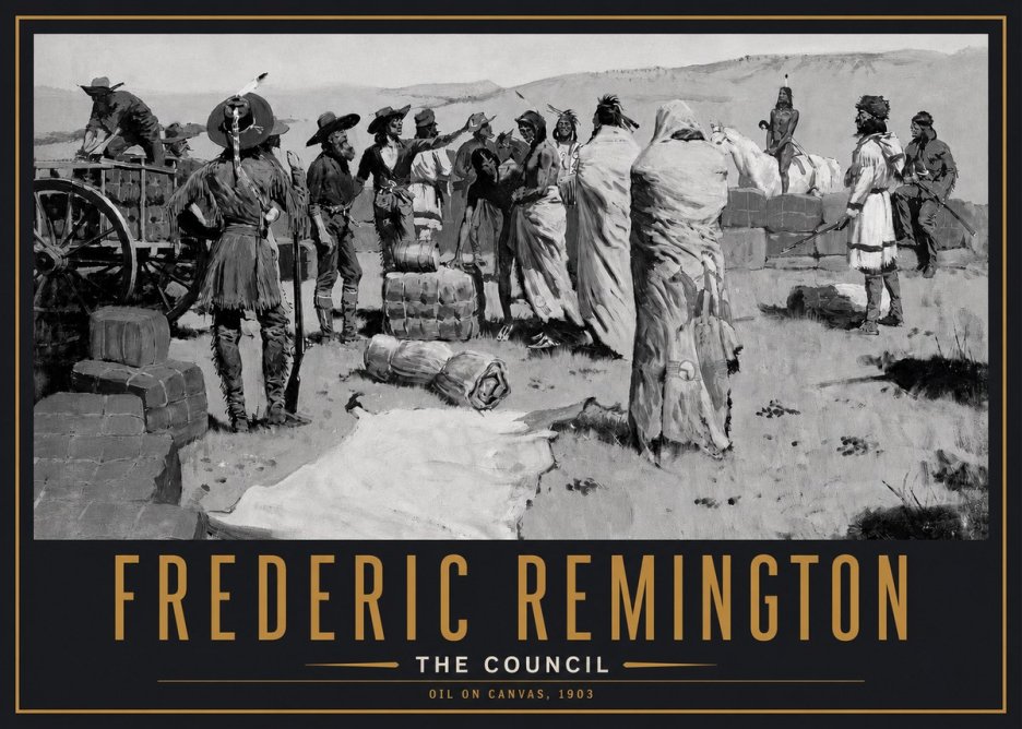 Frederic Remington The Parley No6 - Affiche