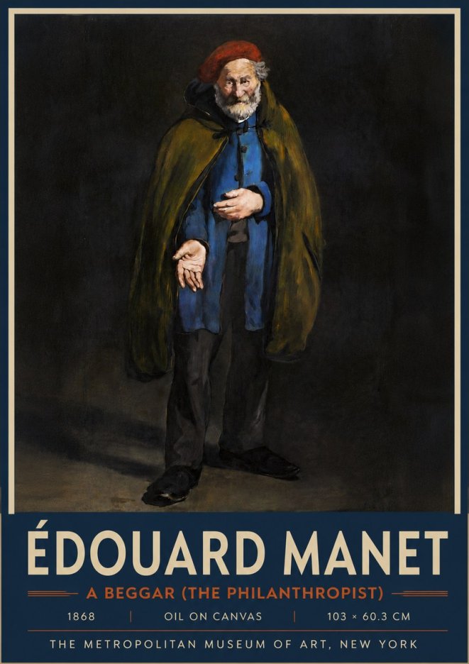 Édouard Manet A Beggar (the Philanthropist) No5 - Affiche