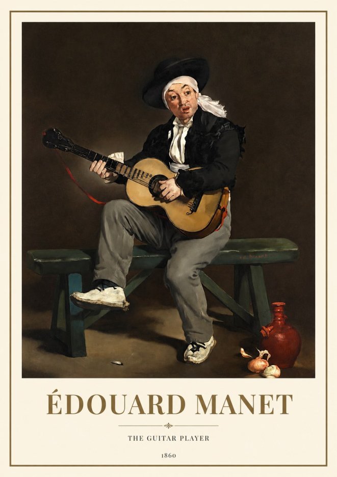 Édouard Manet The Guitar Player No1 - Affiche