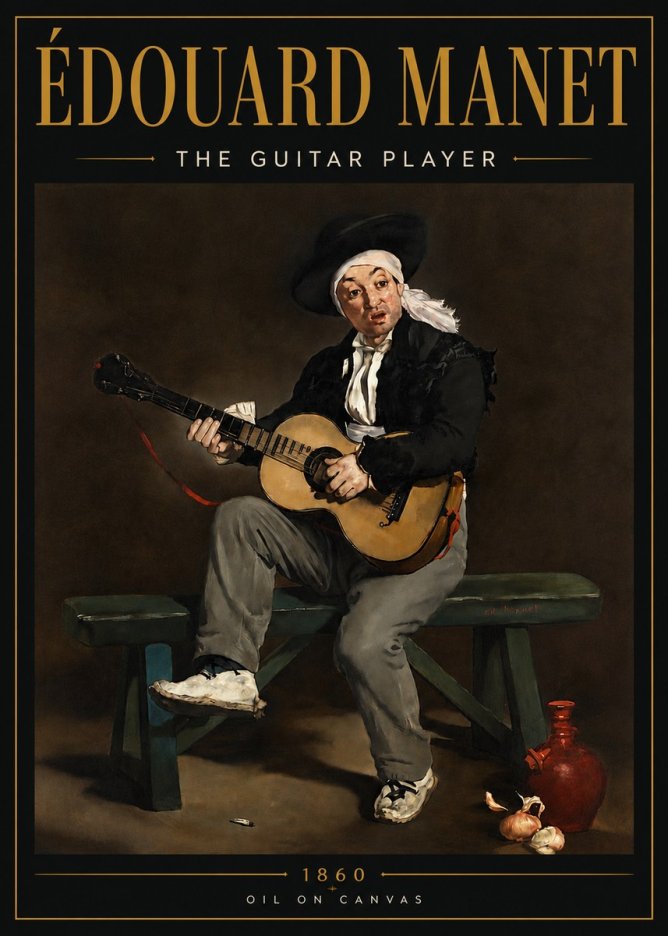 Édouard Manet The Guitar Player No4 - Affiche
