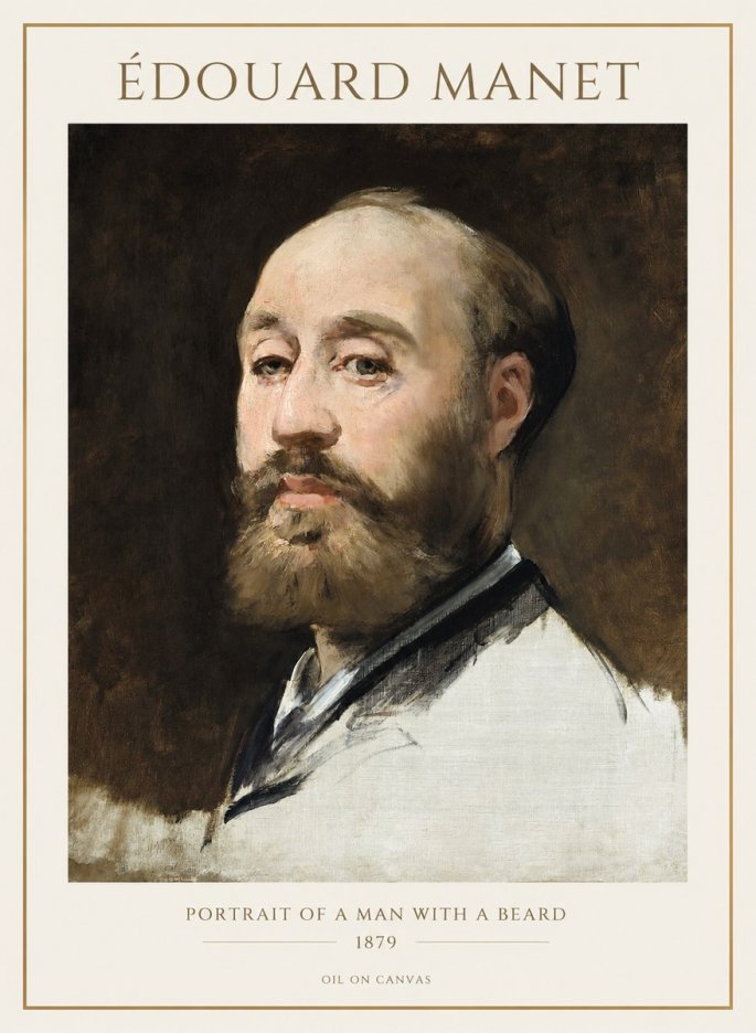 Édouard Manet Portrait of a Man with a Beard No1 - Affiche