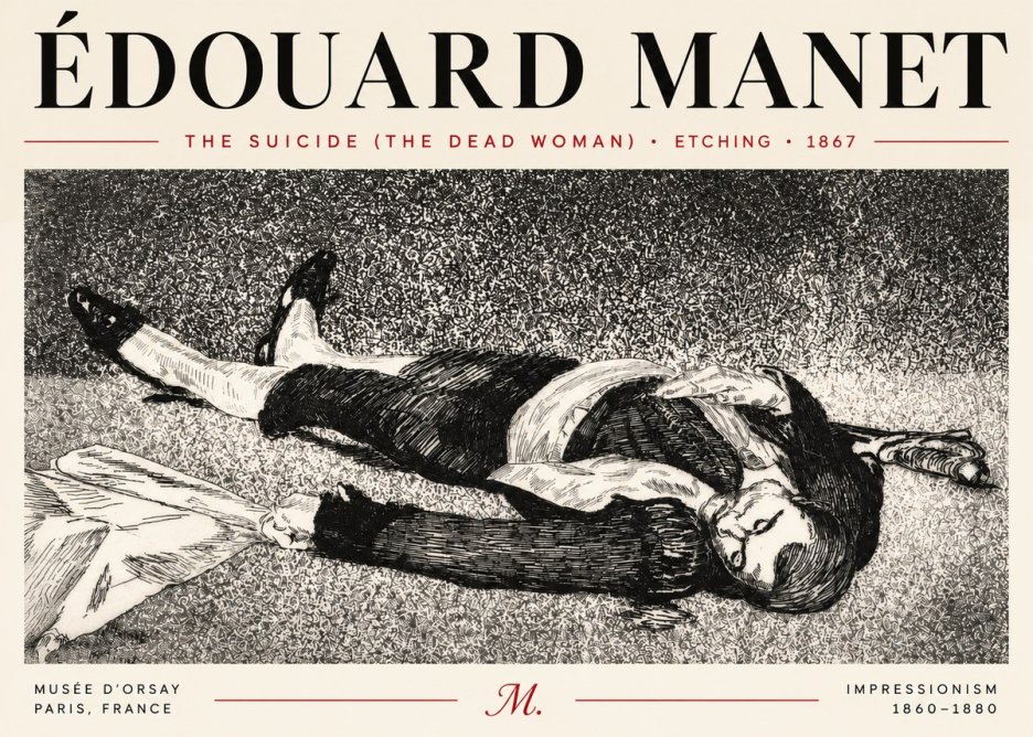Édouard Manet The Suicide (the Dead Woman) No4 - Affiche