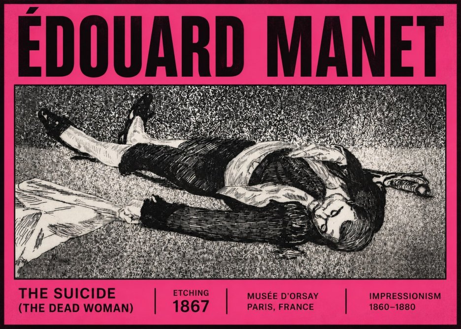 Édouard Manet The Suicide (the Dead Woman) No5 - Affiche