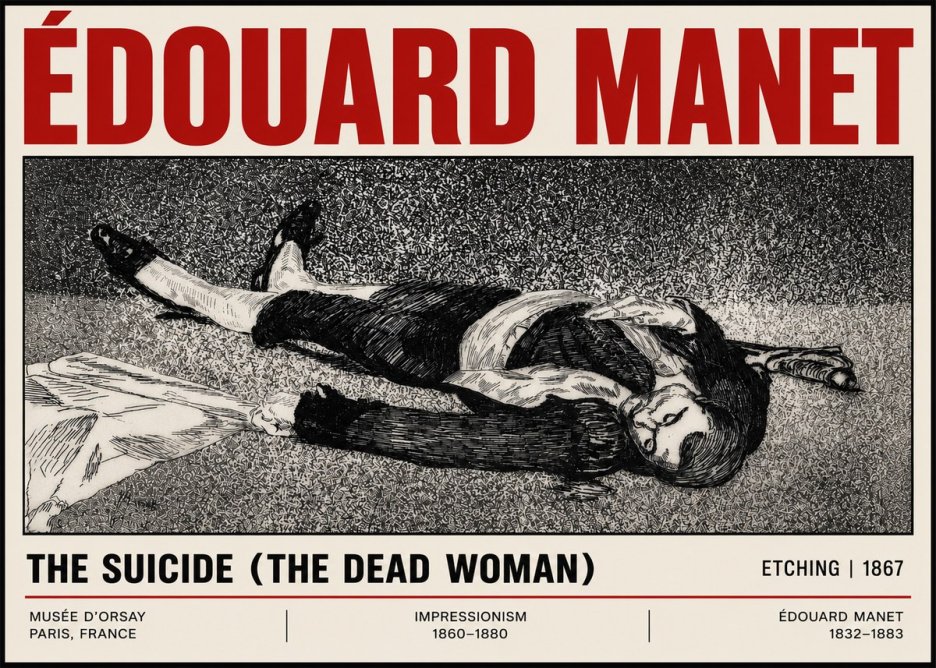 Édouard Manet The Suicide (the Dead Woman) No6 - Affiche