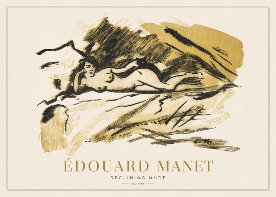Édouard Manet Reclining Nude No1 - Affiche