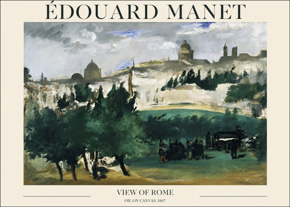 Édouard Manet View of Rome No1 - Affiche