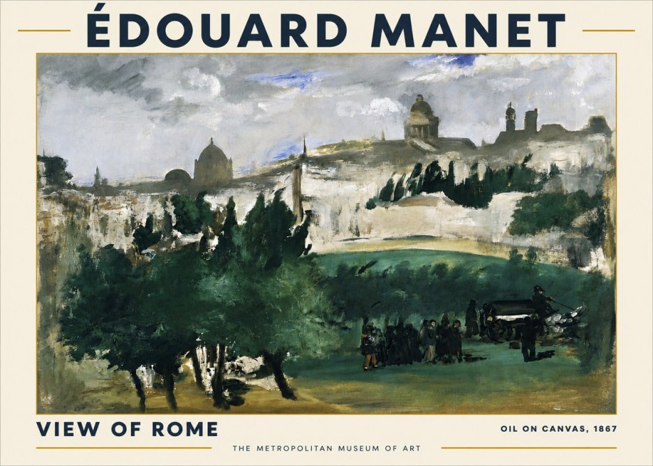 Édouard Manet View of Rome No4 - Affiche