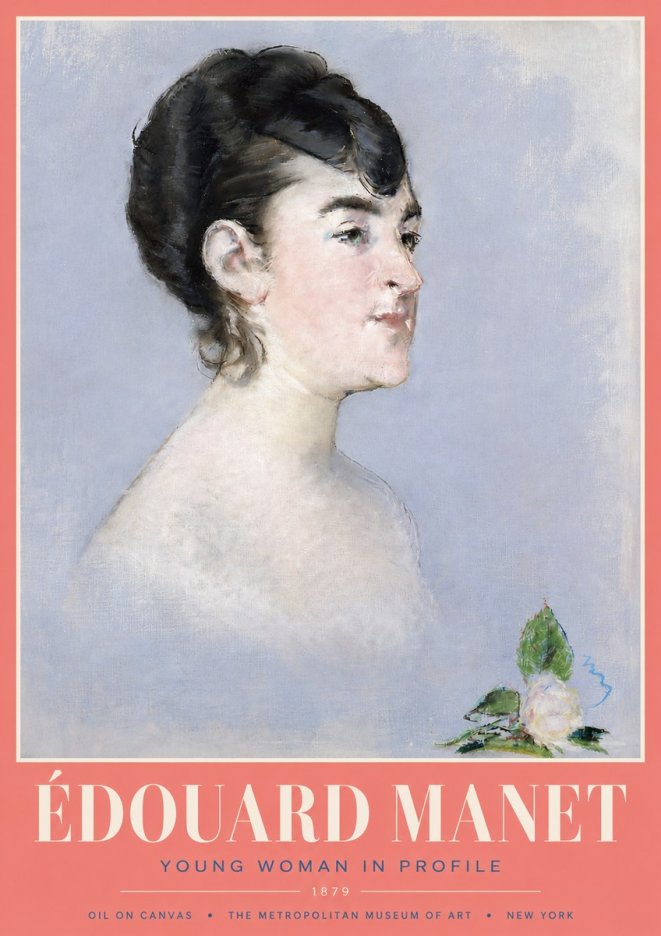 Édouard Manet Young Woman in Profile No3 - Affiche