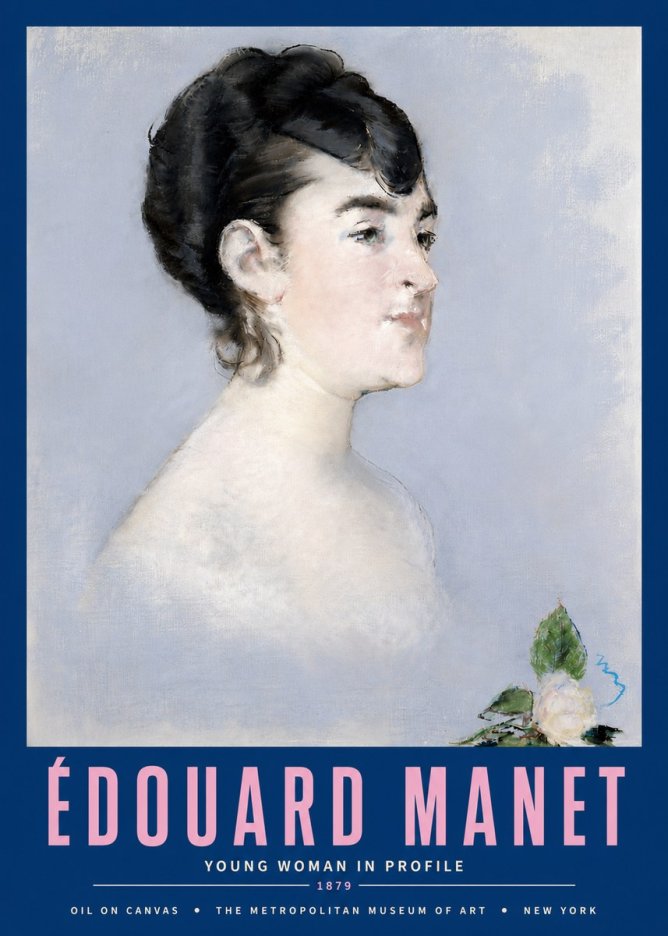 Édouard Manet Young Woman in Profile No4 - Affiche