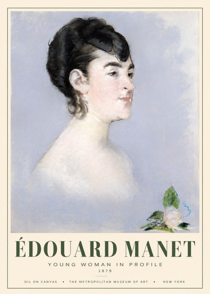 Édouard Manet Young Woman in Profile No5 - Affiche