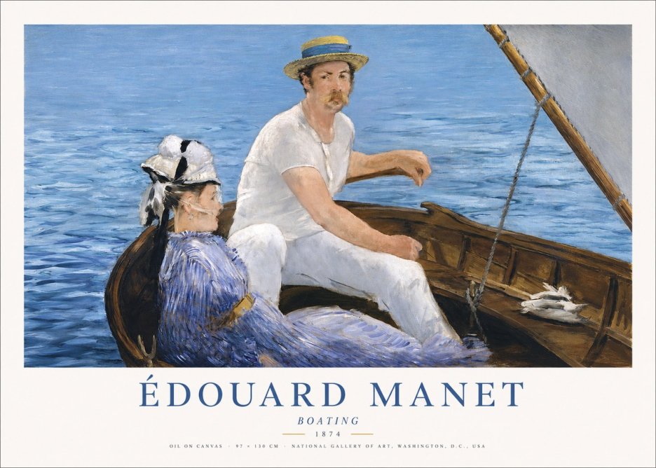 Édouard Manet Boating No1 - Affiche