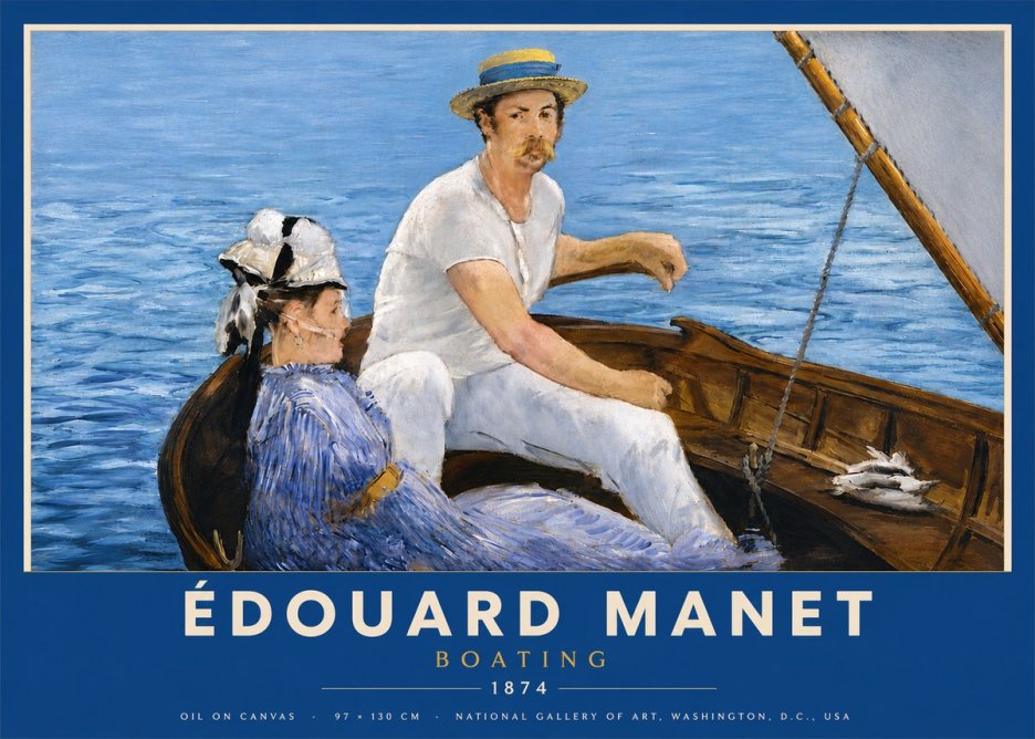 Édouard Manet Boating No5 - Affiche