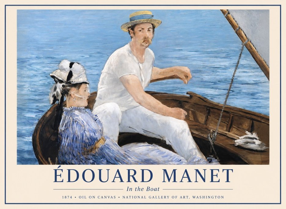 Édouard Manet Boating No6 - Affiche