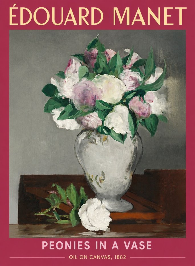 Édouard Manet Peonies in a Vase No2 - Affiche