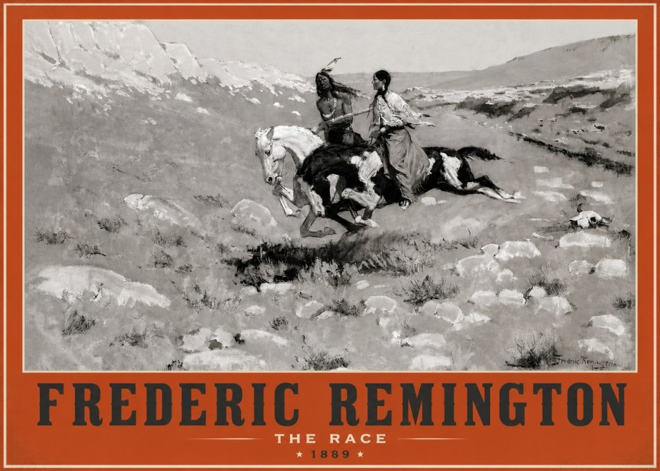 Frederic Remington The Race II No2 - Affiche