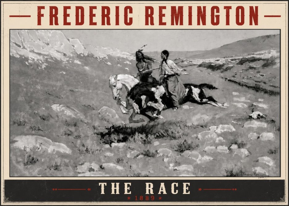 Frederic Remington The Race II No5 - Affiche