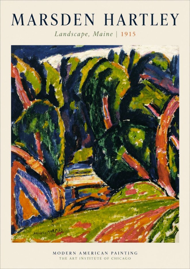 Marsden Hartley Landscape, Maine No1 - Affiche