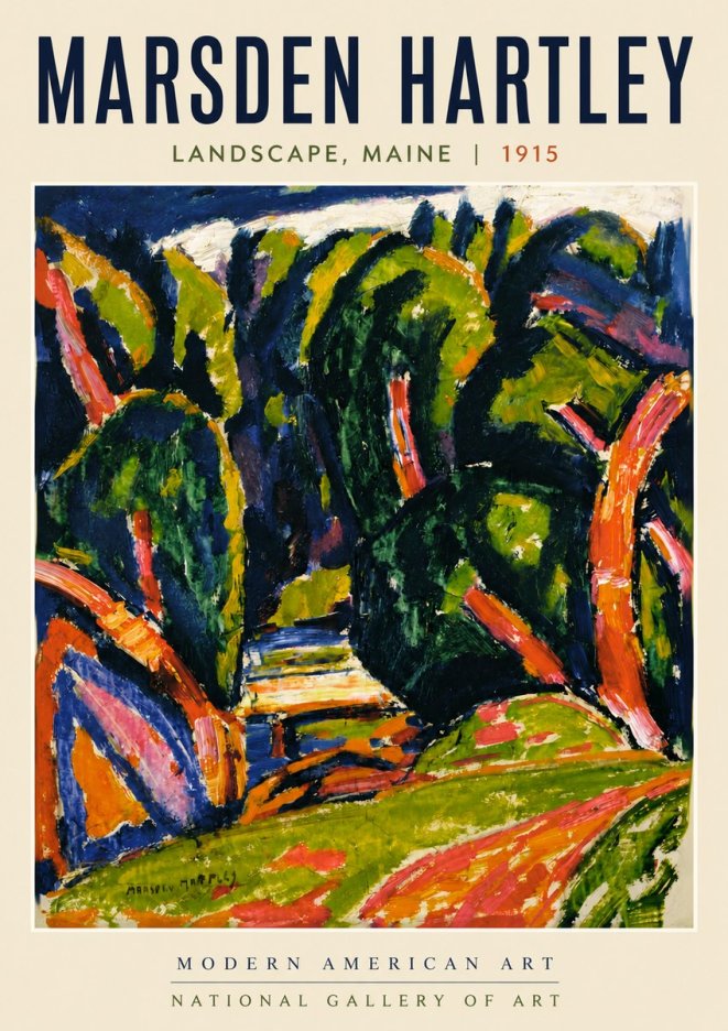 Marsden Hartley Landscape, Maine No4 - Affiche