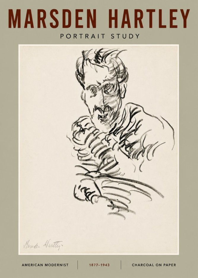 Marsden Hartley Portrait Study No4 - Affiche