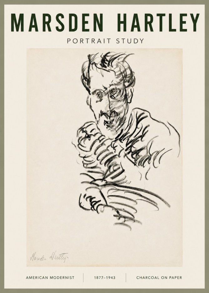 Marsden Hartley Portrait Study No5 - Affiche