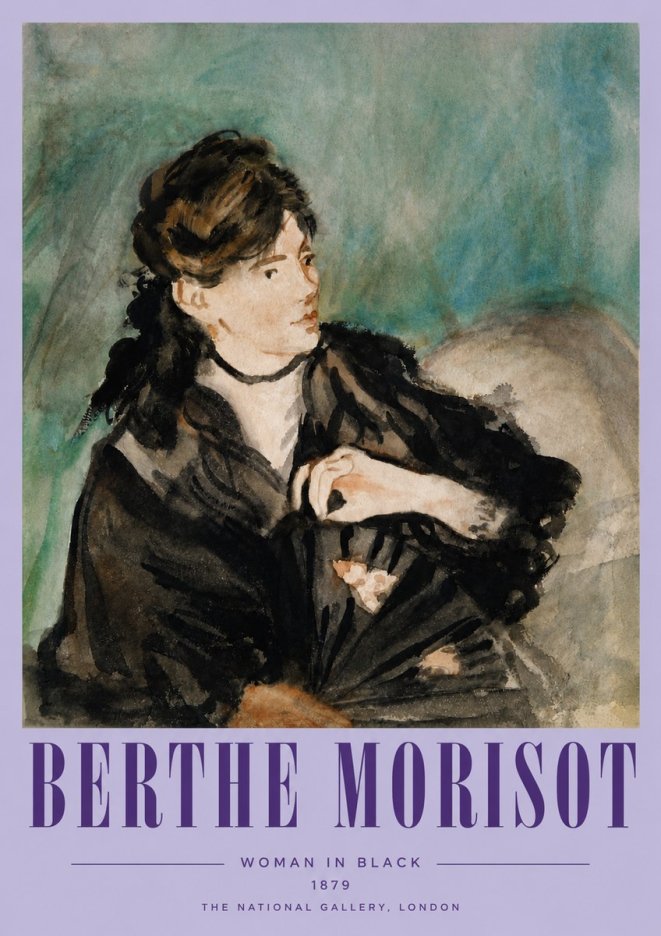 Berthe Morisot Woman in Black No4 - Affiche