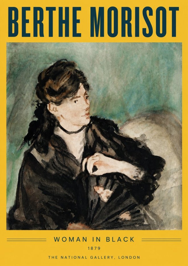 Berthe Morisot Woman in Black No6 - Affiche