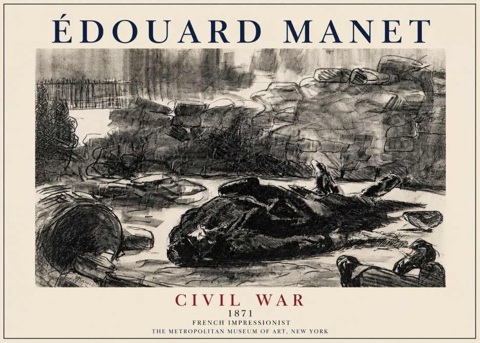 Édouard Manet Civil War No3 - Affiche