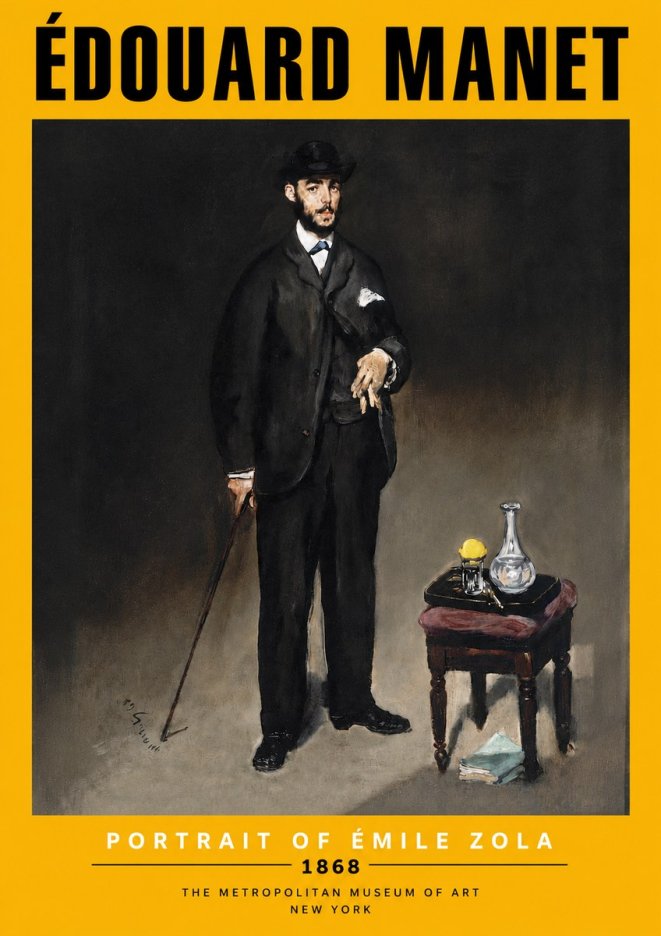 Édouard Manet Portrait of Émile Zola No6 - Affiche