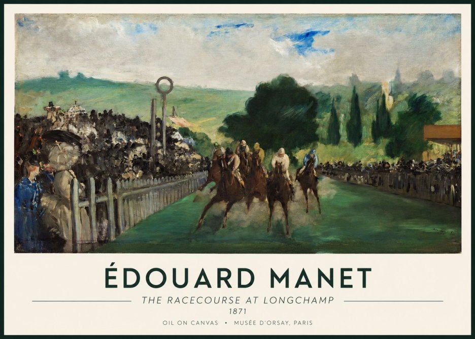 Édouard Manet The Racecourse at Longchamp No1 - Affiche