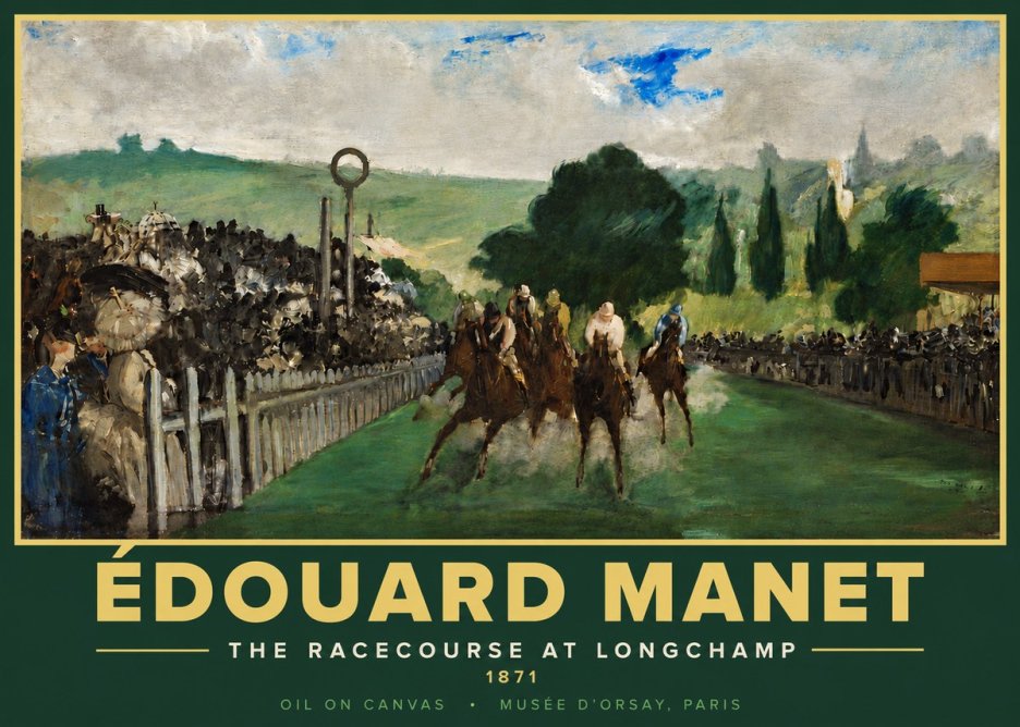 Édouard Manet The Racecourse at Longchamp No5 - Affiche