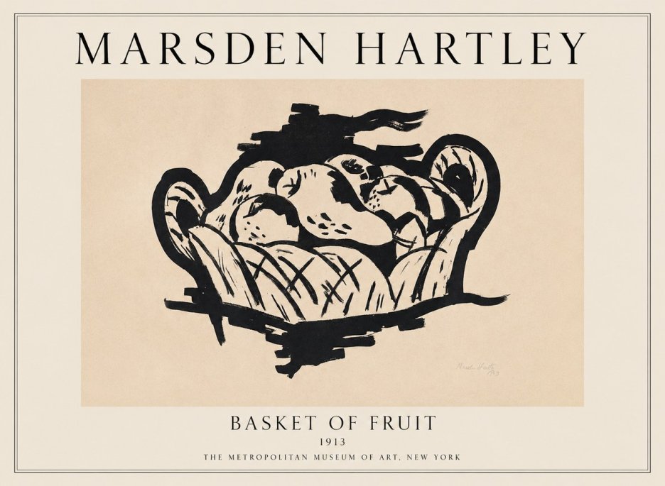 Marsden Hartley Basket of Fruit No1 - Affiche