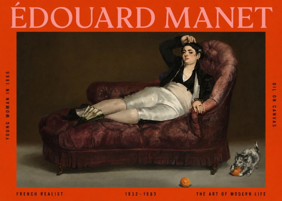 Édouard Manet Young Woman in 1866 No2 - Affiche