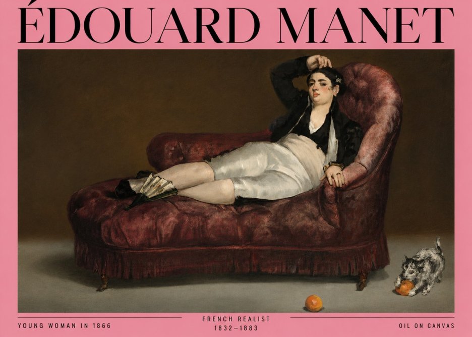 Édouard Manet Young Woman in 1866 No3 - Affiche
