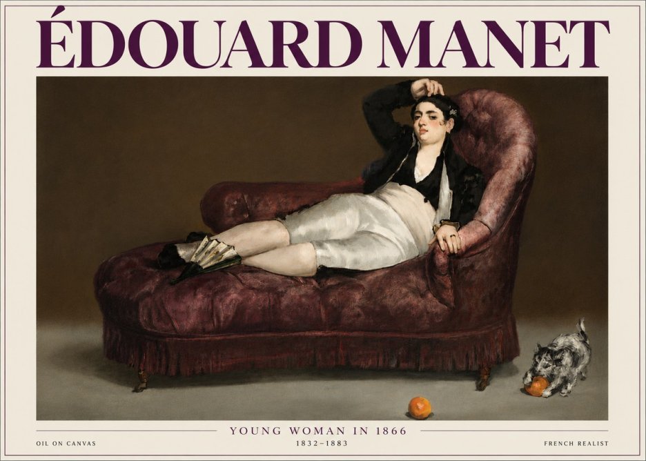 Édouard Manet Young Woman in 1866 No4 - Affiche