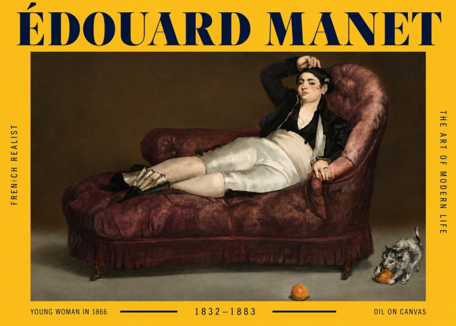 Édouard Manet Young Woman in 1866 No5 - Affiche