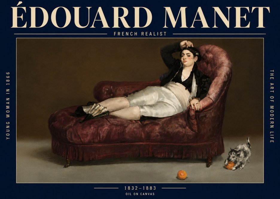 Édouard Manet Young Woman in 1866 No6 - Affiche
