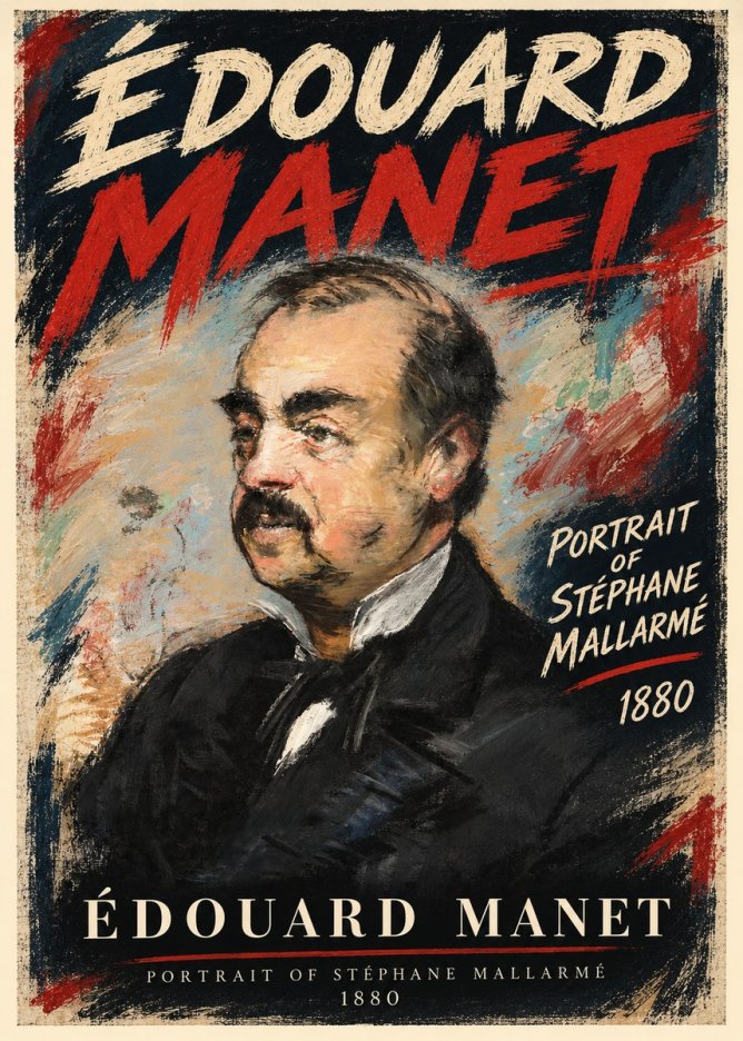 Édouard Manet Portrait of Stéphane Mallarmé I No3 - Affiche