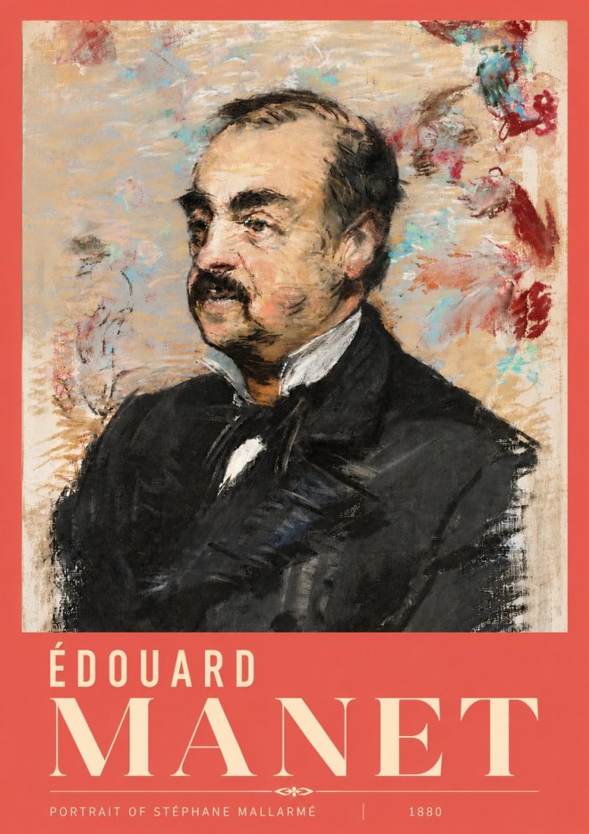 Édouard Manet Portrait of Stéphane Mallarmé I No6 - Affiche