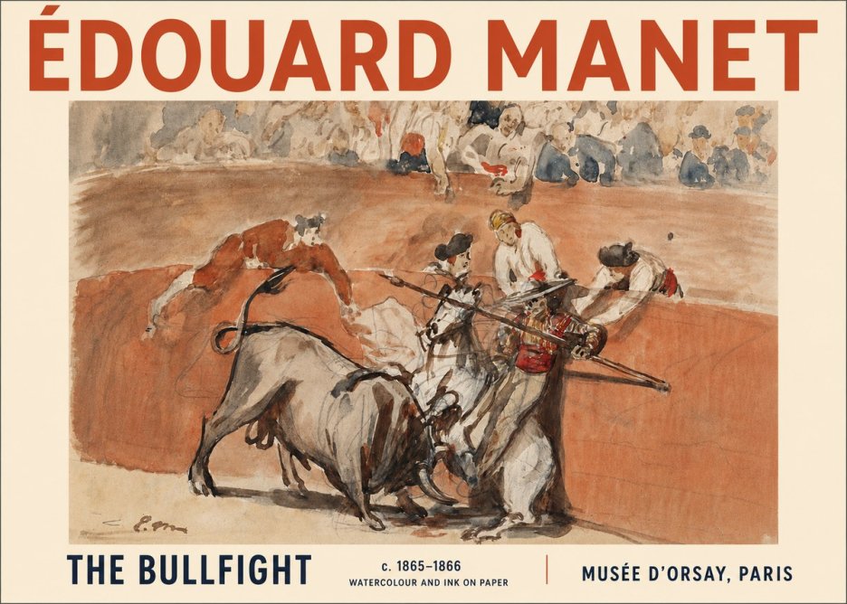 Édouard Manet The Bullfight I No4 - Affiche