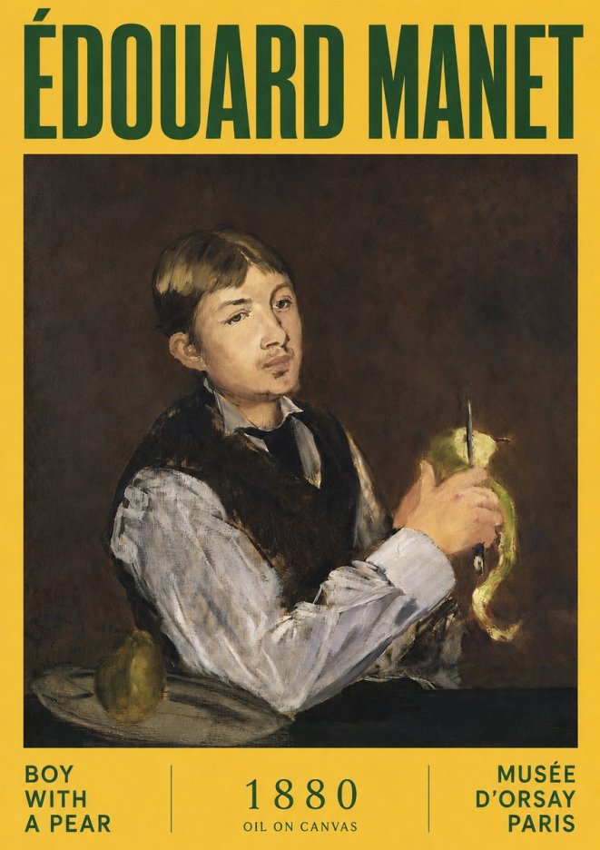 Édouard Manet Boy with a Pear No2 - Affiche