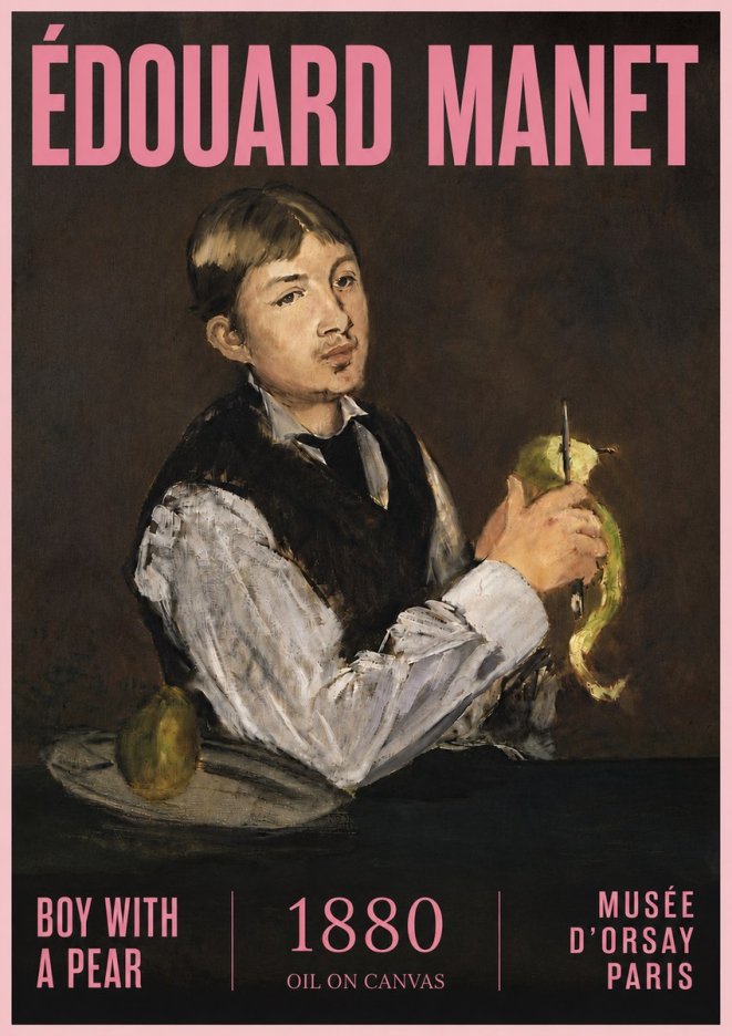 Édouard Manet Boy with a Pear No5 - Affiche