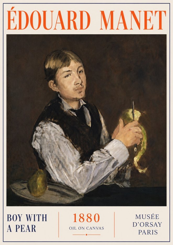Édouard Manet Boy with a Pear No6 - Affiche