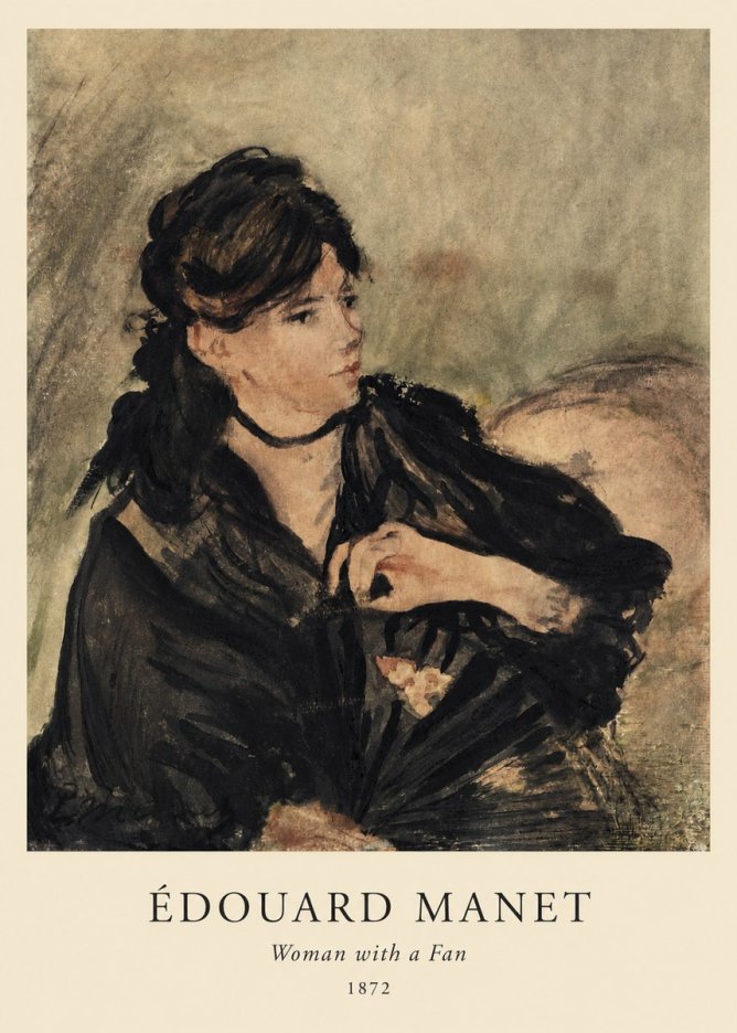 Édouard Manet Woman with a Fan No1 - Affiche